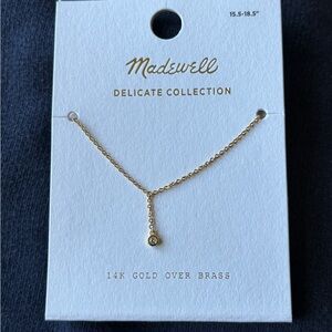 Madewell Delicate Gold Drop Necklace - New with Tags